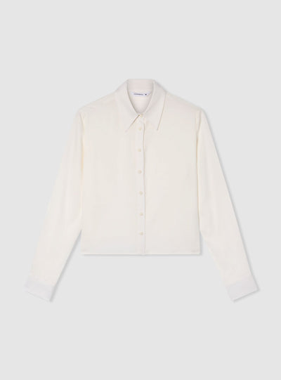 Camicia crop tinta unita