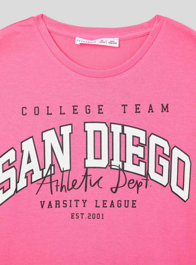 T-shirt con stampa in stile college
