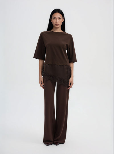 Pantaloni wide leg a tinta unita