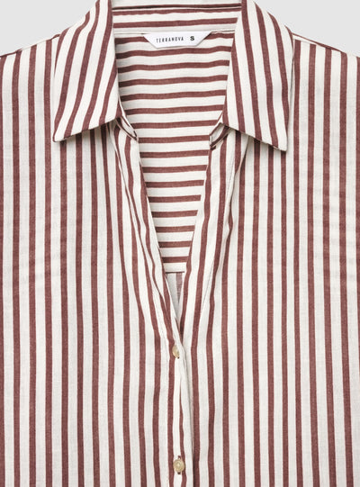 Camicia oversize a righe effetto lino
