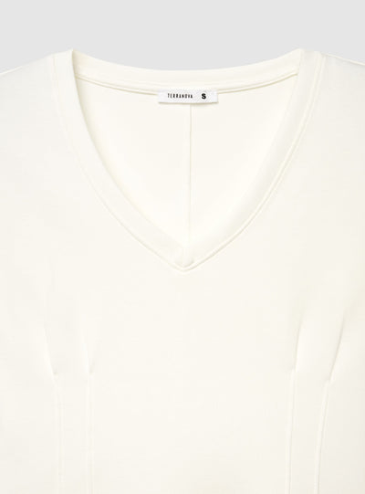T-shirt a maniche lunghe con scollo a V