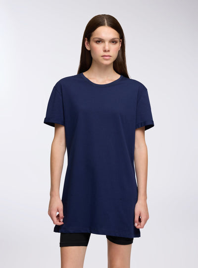 T-shirt maxi over a tinta unita