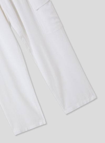 Pantaloni cargo in misto lino