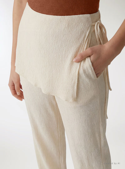 Pantaloni wide leg con gonna