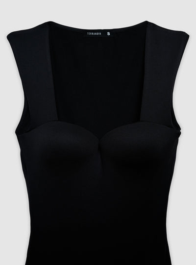 Body con scollo a cuore con coppe