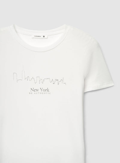 T-shirt con skyline New York