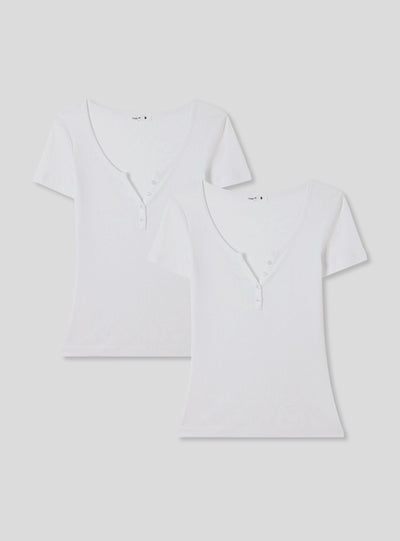 Pack 2 t-shirt serafino tinta unita