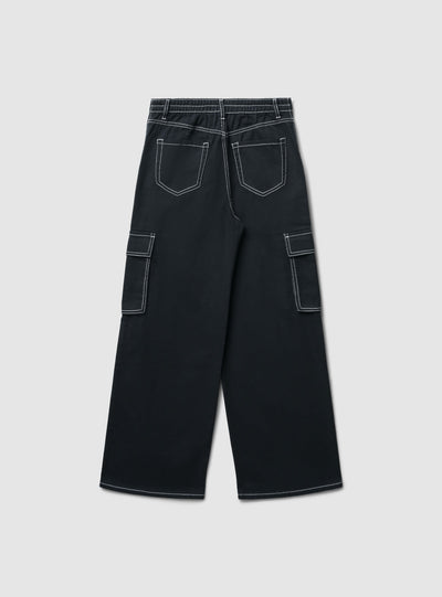 Pantalon cargo à jambes larges