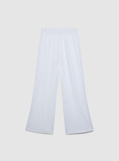 Pantaloni wide leg in pizzo