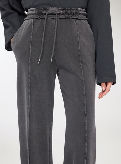 Wide-leg tracksuit trousers with ribbing