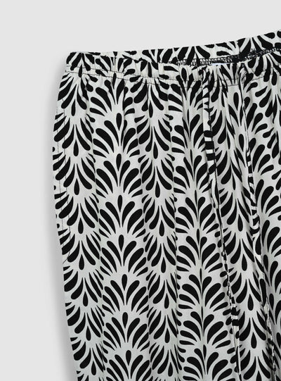 Pantaloni wide leg fantasia etnica