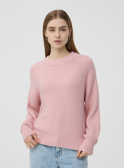 Fuzzy jumper with balloon sleeves