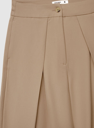 Pantaloni wide leg con doppia piega