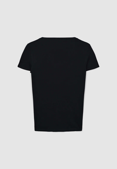 T-shirt z dekoltem w serek, jednokolorowa