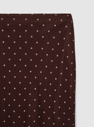 Long polka dot skirt