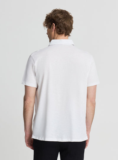 T-shirt polo effetto lino