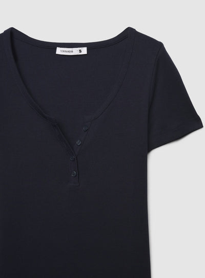 T-shirt serafino tinta unita