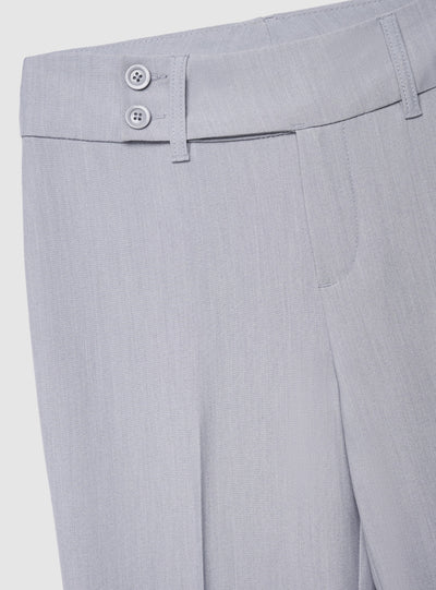 Pantaloni a zampa a vita alta tinta unita