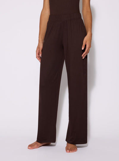 Wide-leg solid-colour pajama trousers