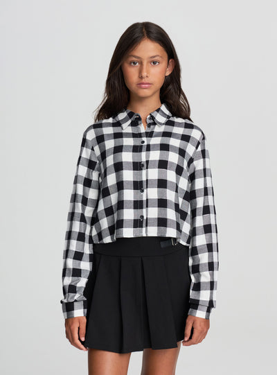 Camicia crop a quadri