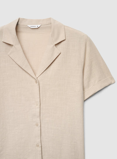 Camicia ampia effetto lino