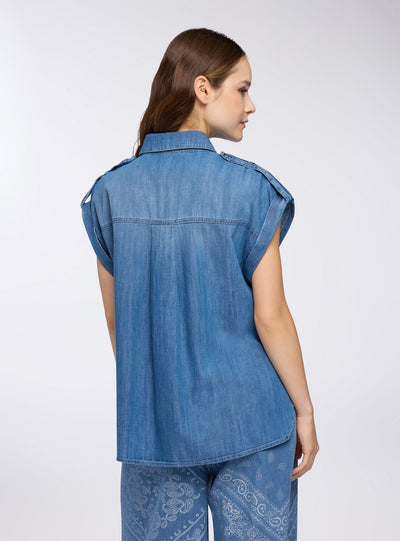 Camicia ampia in denim