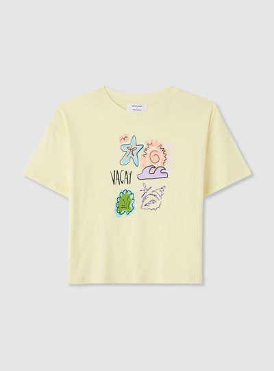 T-shirt crop con stampa