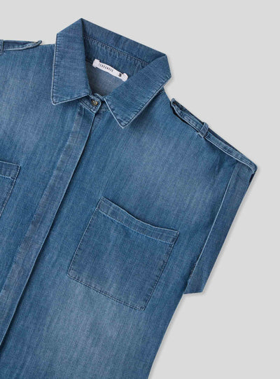Camicia ampia in denim