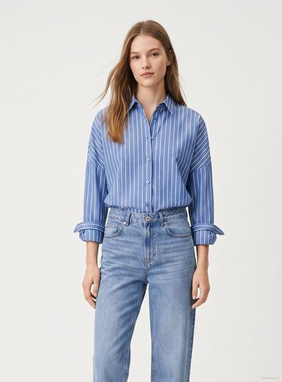 Camicia ampia a righe