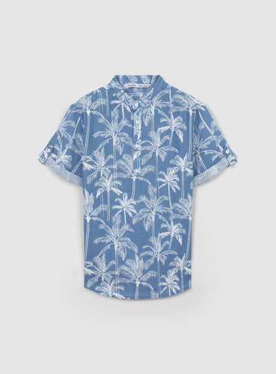 Camicia coreana tessuto leggero con palme
