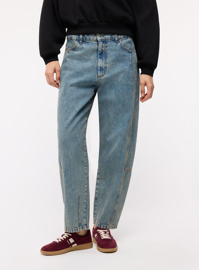 Jeans balloon a tinta unita