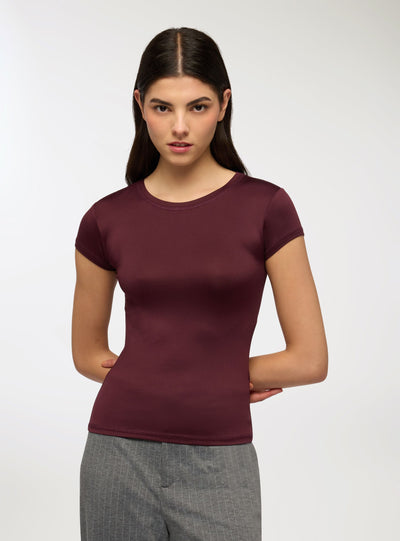 T-shirt elasticizzata tinta unita
