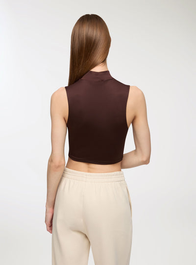 Top crop lupetto elasticizzato