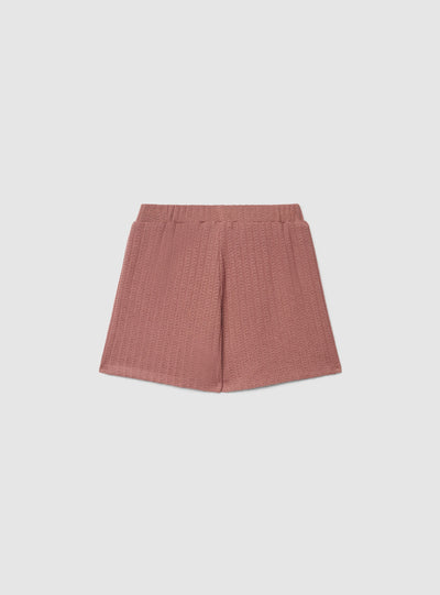 Shorts in maglia a tinta unita con elastico in vita