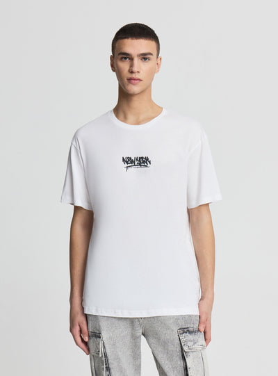 T-shirt con stampa grafica fronte e retro