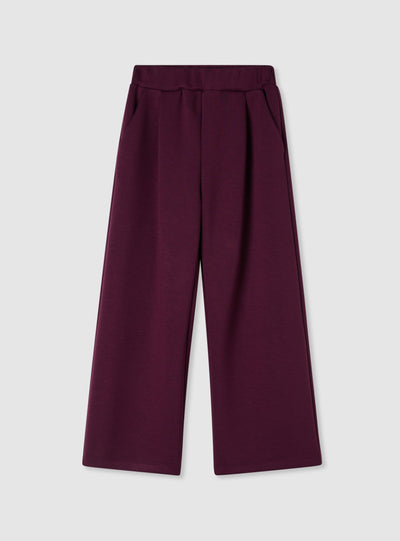 Pantaloni tuta wide leg a tinta unita