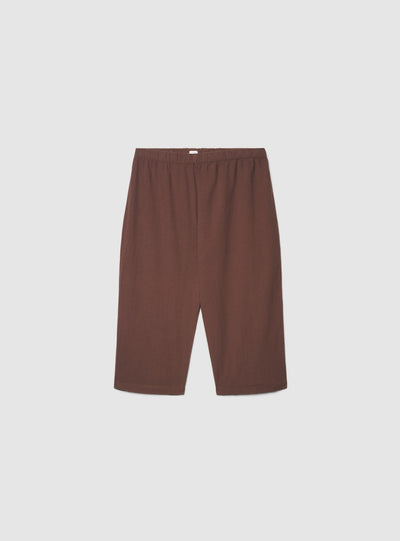 Pantaloni crop a tinta unita con elastico