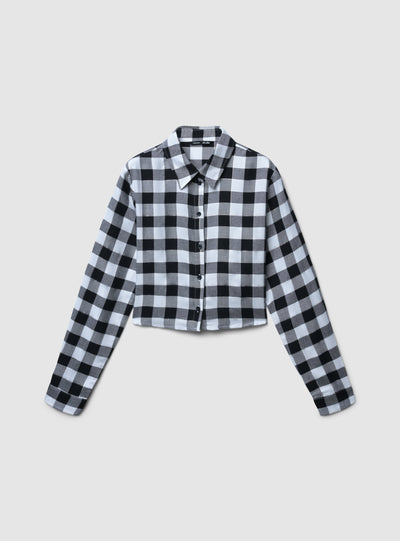 Camicia crop a quadri