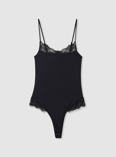 Body con inserti in pizzo