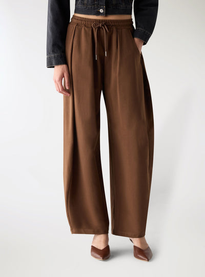 Pantaloni tuta wide leg taglio ampio con coulisse