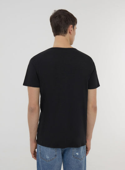 T-shirt serafino tessuto fiammato