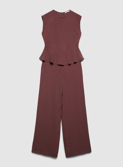 Sleeveless jumpsuit with peplum