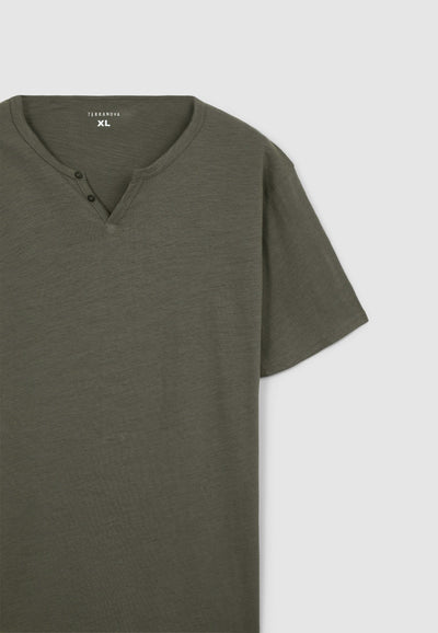T-shirt serafino tessuto fiammato