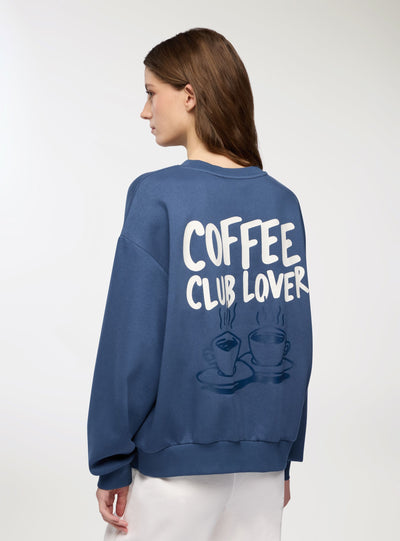Felpa con stampa lettering caffè