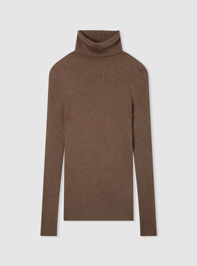 Maglia dolcevita a costine