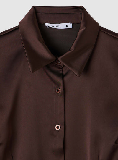 Camicia slim in satin