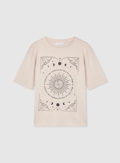 T-shirt ampia con stampa astrale