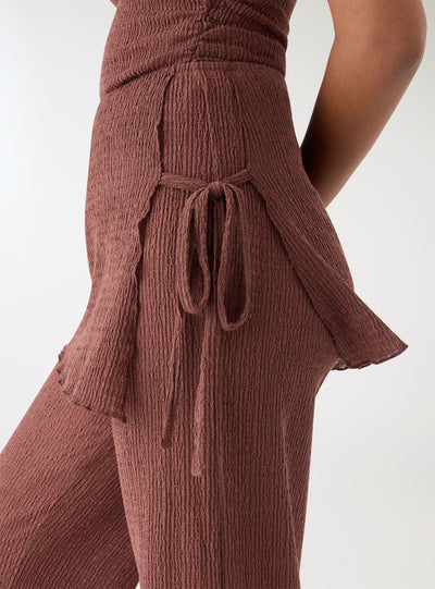 Wide-leg trousers with skirt panel