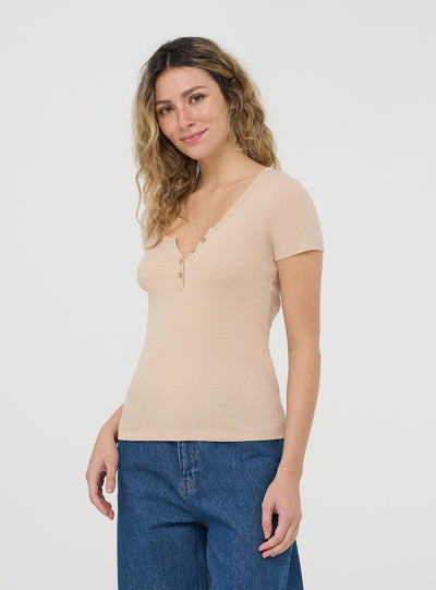 T-shirt serafino tinta unita