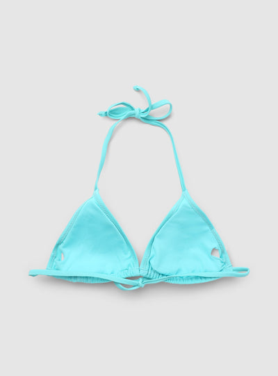 Einfarbiges Dreieck-Bikinioberteil mit Logo